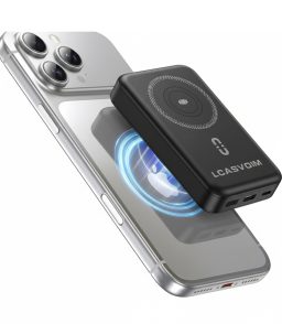 Lcasvoim Magnetic Portable Charger 10000mAh, Power Bank with Built-in Type-C & Lightning Cables, Slim & Lightweight MagSafe Battery Pack for iPhone 17/16/15/14 Series