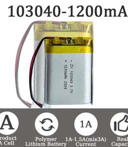 Real Capacity 1200mAh 103040 3.7V Polymer Lithium Rechargeable Battery for GPS Navigator MP5 Bluetooth Headset PS4