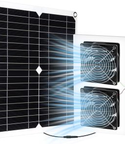 25W Solar Powered Fan for Chicken Coop, Plug Play, Solar Exhaust Fan for Shed, Greenhouse, Dog House, Kennel, Attic, Barn, Waterproof Ventilation with Strong Airflow